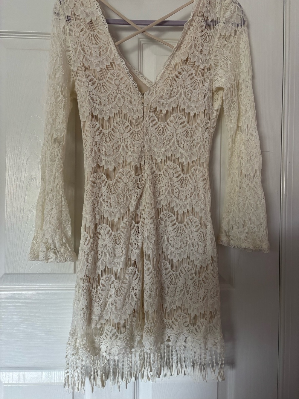 Charlotte Russe Ivory Lace Mini Dress